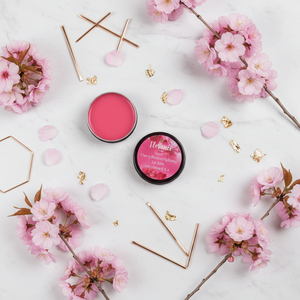 Cherry Blossom Marble Flat Lay