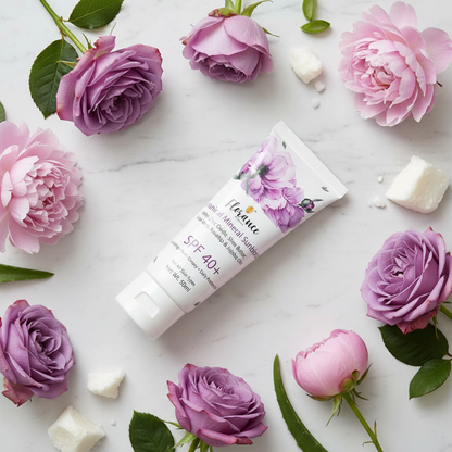 Sunblock Marble Flat Lay
